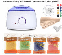 Elektryczny depilator Wax- Heater Wax Beans 10 sztuk zestaw do usuwania włosów z drewna zestaw do woskowania cera depilator 1